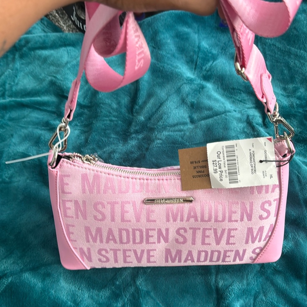 Pink monogram Steve Madden crossbody
